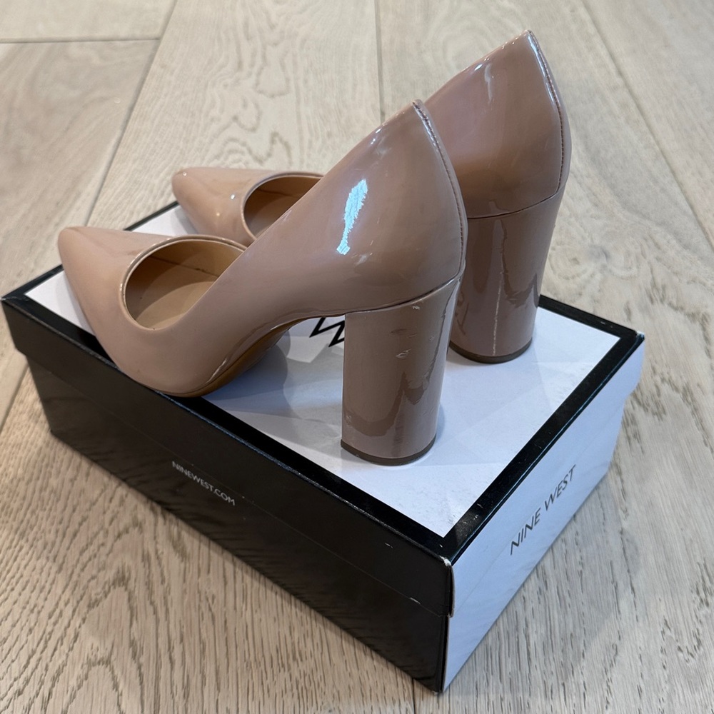 Nine West Anisa 9X Block Heel Pump in Size 8 Color Natural - Picture 4 of 14